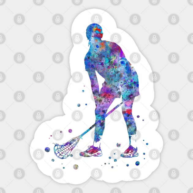 Lacrosse Player Girl Sticker by RosaliArt